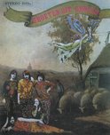 Albumcover 'Groeten uit Grollo'. Met een fee, schapen en de band.