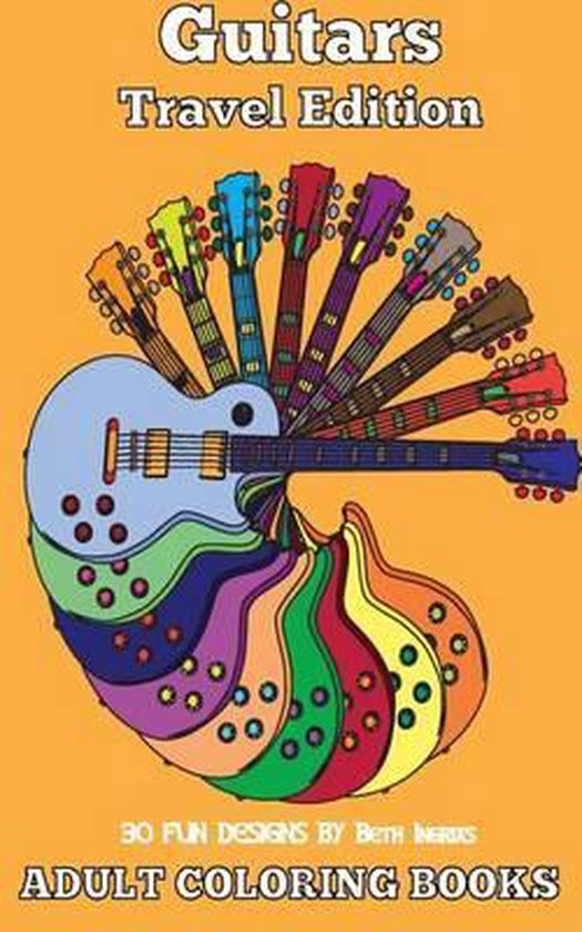 Travel Edition- Adult Coloring Books: Guitars - cover