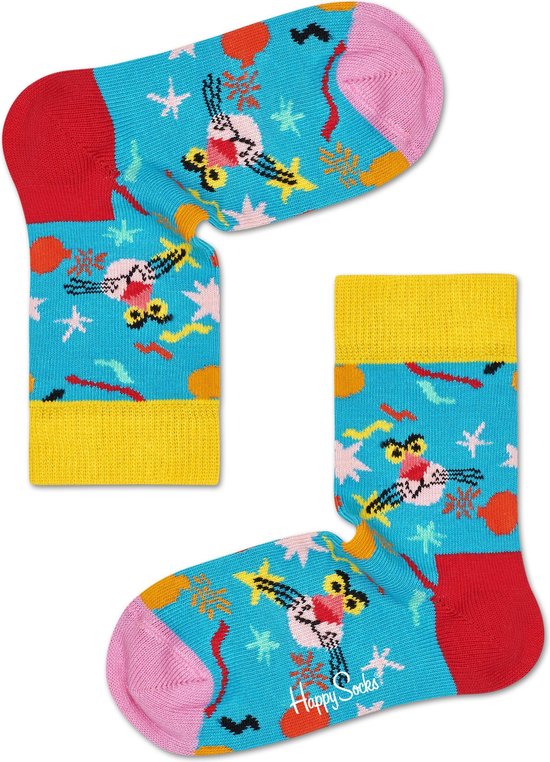 Happy Socks Kids - Pink Panter - Blauw Roze - Unisex - Maat 0-12 maanden - Maat 31-21