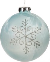 Goodwill Kerstbal Blauw-IJsblauw-Zilver D 10 cm  Voordeelaanbod per 3 stuks