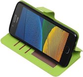 BestCases.nl Groen Motorola Moto G5 Plus TPU wallet case booktype hoesje HM Book