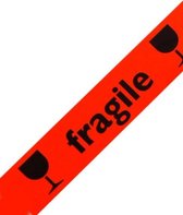 Breekbaar tape - Oranje - Fragile tape - 66 meter x 5 cm
