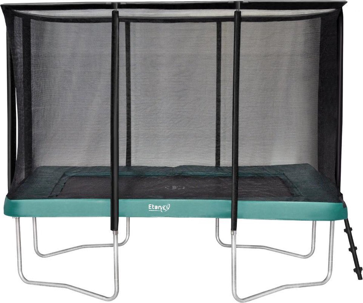 Afbeelding van product Etan Premium Trampoline Combi - 310 x 232 cm / 1075ft - Incl. Veiligheidsnet & Ladder - UV-bestendig Randkussen - Groen - Rechthoekig