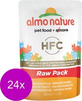 Almo Nature Hfc Cat Raw Pack Pouch 55 g - Kattenvoer - 24 x Kippenboutvlees