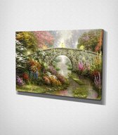 Stone Bridge - 60 x 40 cm - Schilderij - Canvas - Slaapkamer - Wanddecoratie  - Slaapkamer - Foto op canvas