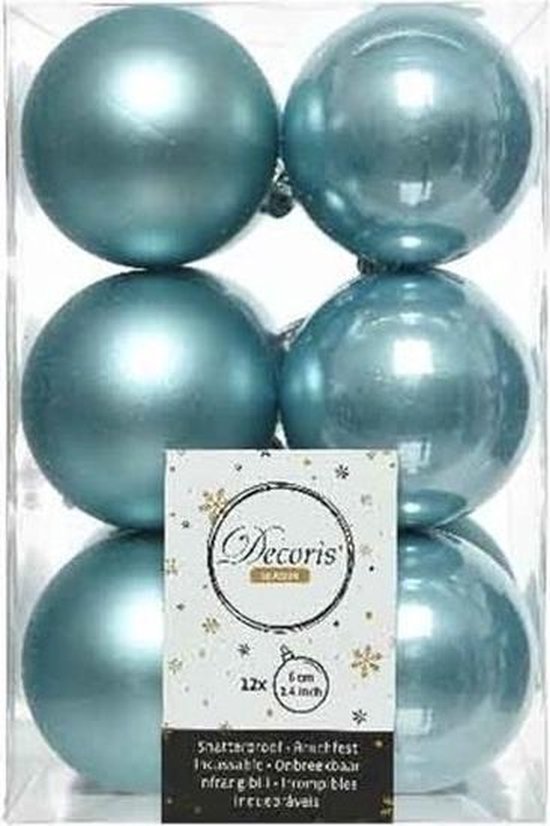 For Living - Boules de Noël incassables, bleu, 2-3/10 po, paq. 50