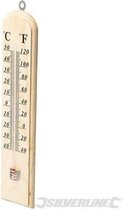 Silverline Hout Thermometer - Meetbereik - 40 Graden tot + 50 Graden