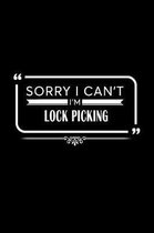 Sorry I Can't I'm Lock Picking