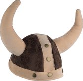 WELLY INTERNATIONAL - Bruine soepele viking helm voor volwassenen - Hoeden > Helmen