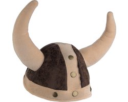 Vegaoo - Bruine soepele viking helm voor volwassenen