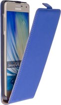 Lederen Blauw Samsung Galaxy A7 Flip Case Cover Hoesje