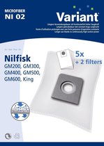 Nilfisk stofzuigerzakken GM-serie Variant Stofzak NI02 5 stuks + filter
