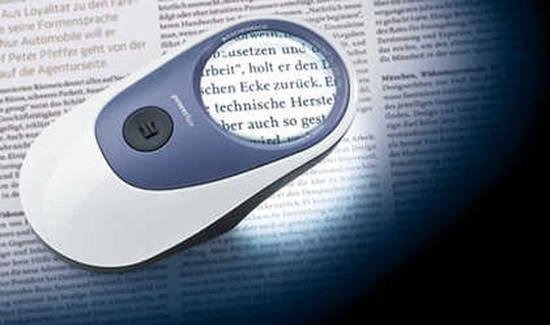 Eschenbach 158620 LED POWERLUX Loupe à main avec éclairage LED Grossissement: 5 x Lentille: (Ø) 58 mm