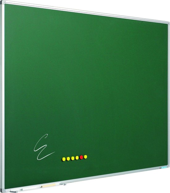 Krijtbord Softline profiel 8mm, emailstaal groen 90x180 cm