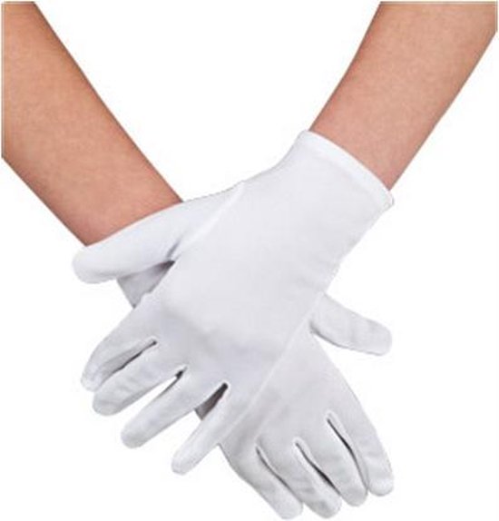 witte handschoenen kort - sinterklaas kerstman handschoenen | bol.com