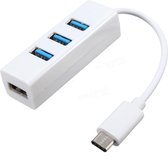 USB Type C (3.1) Naar USB A 3.0  Hub / Splitter / Switch / Kabel Verdeler 4 Poorts