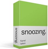 Snoozing - Flanel - Laken - Tweepersoons - 200x260 cm - Lime