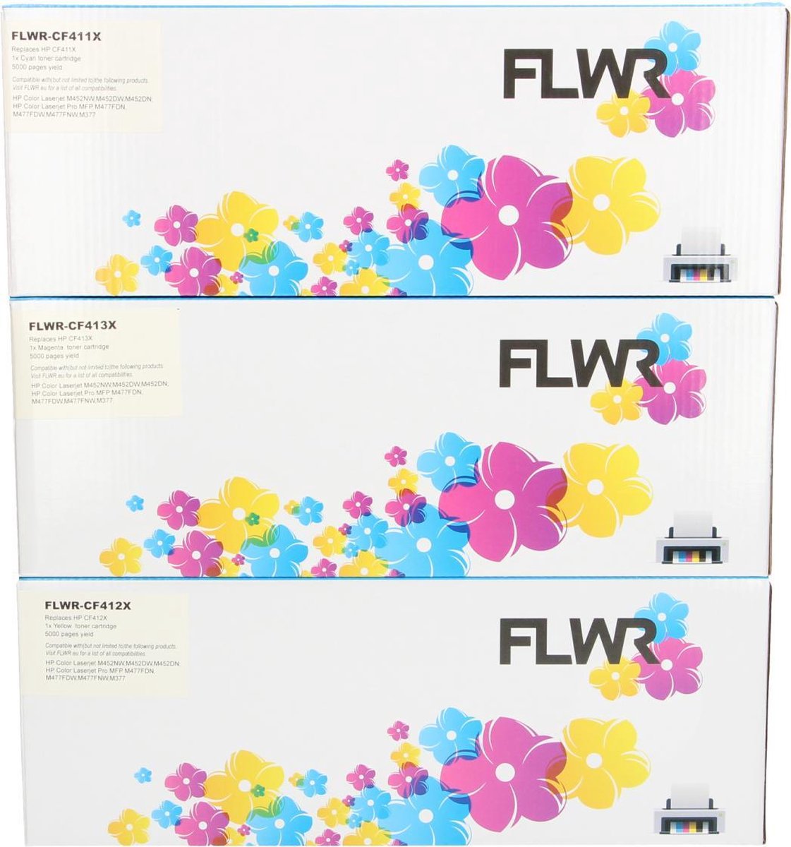 FLWR - Toners / HP 410X 3-pack / kleur / Geschikt voor HP