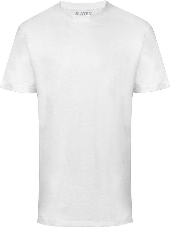 Slater 2500 - BASIC 2-pack T-shirt ronde hals korte mouw wit L 100% katoen