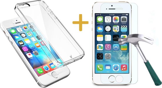 ~ kant Minder dan component Apple iPhone 5 / 5s / SE - Hardcase met Soft Siliconen TPU Zijkant  Transparant Hoesje... | bol.com