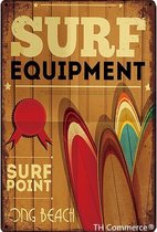 TH Commerce - Surfen - Strand - Vakantie - Sportief Metalen Vintage Decoratie Wandbord 30 x 20