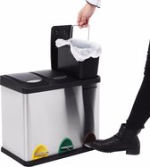 Metalen Trio Prullenbak - Keuken Trash Can - 24 Liter