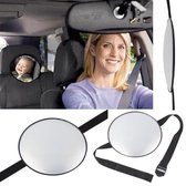 Miroir de voiture pour siège arrière - Miroir de voiture pour bébé et enfants - Miroir pour bébé - Noir