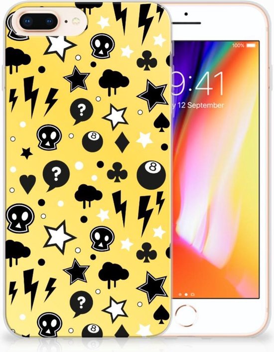 Coque pour Apple iPhone 7 Plus | 8 Plus Bumper Housse Etui Punk Yellow