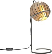 Van Tjalle en Jasper | Atmosphere bureaulamp - Naturel | Staal (grijs) en MDF (hout) | E14 fitting | Sfeer licht | Schemerlamp | Uniek Dutch Design | Bouwpakket