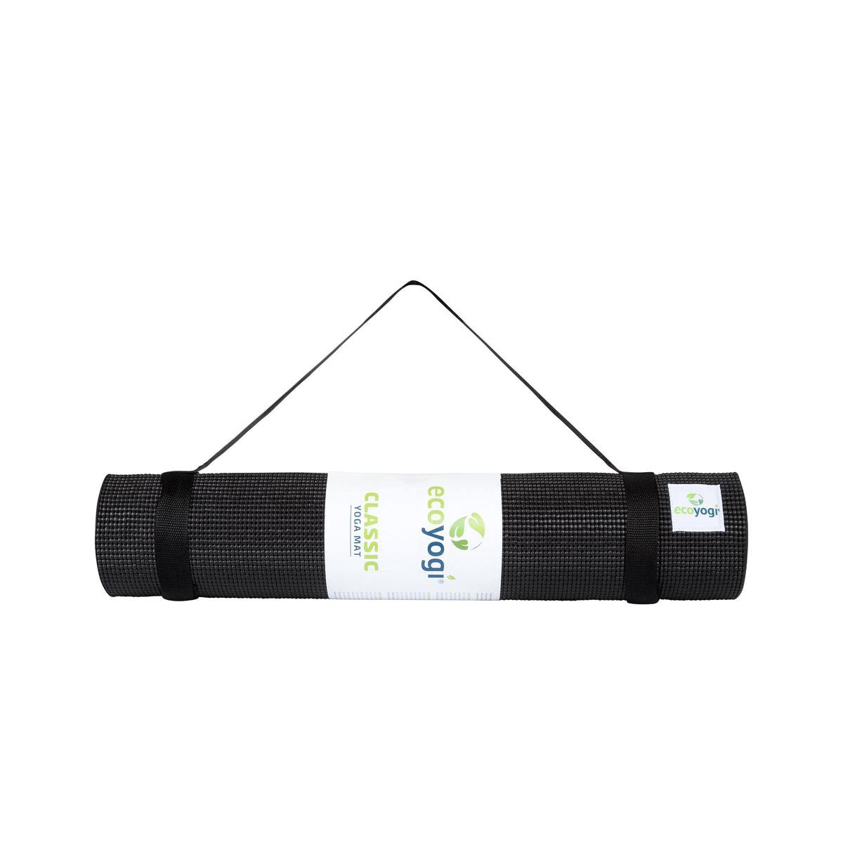 Ecoyogi Classic PVC Yogamat XL Zwart – Extra Lang (200x61 cm) – 6 mm Dikte voor Optimale Demping – Comfortabel & Slijtvast - Inclusief Draagriem – Ideaal voor Beginners – Extra Dikke Yoga Mat - Geschikt als Sport mat, Fitness mat en Pilates mat thumbnail 2