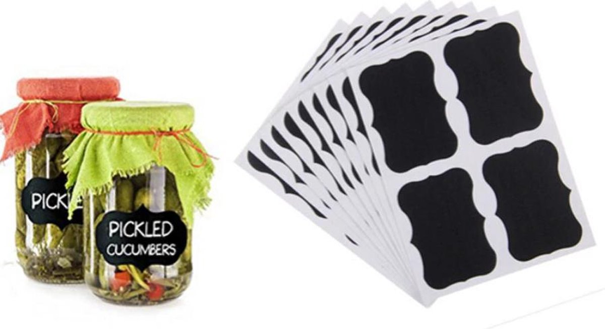 Bekecidi 100 stuks grote kleverige etiketten, zelfklevende blanco stickers met gouden rand, beschrijfbare adreslabels naamlabels voor jampotten, flessen, keukencontainers, bestandsmap