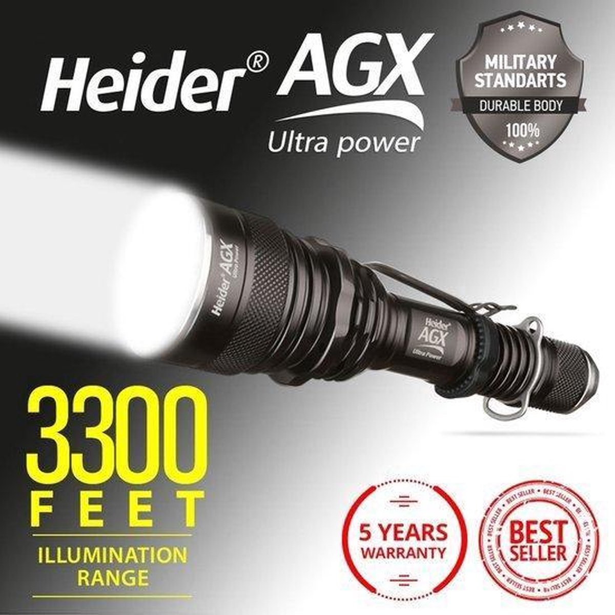 tot nu bende gangpad Heider AGX Ultra Power Leger Standaard zaklamp - CREE LED - de beste  verlichting... | bol.com