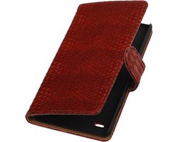 Sony Xperia Z5 Compact - Slang Rood Booktype Wallet Hoesje