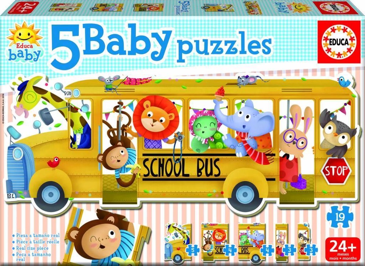 Educa Schoolbus puzzel van 19 stukjes