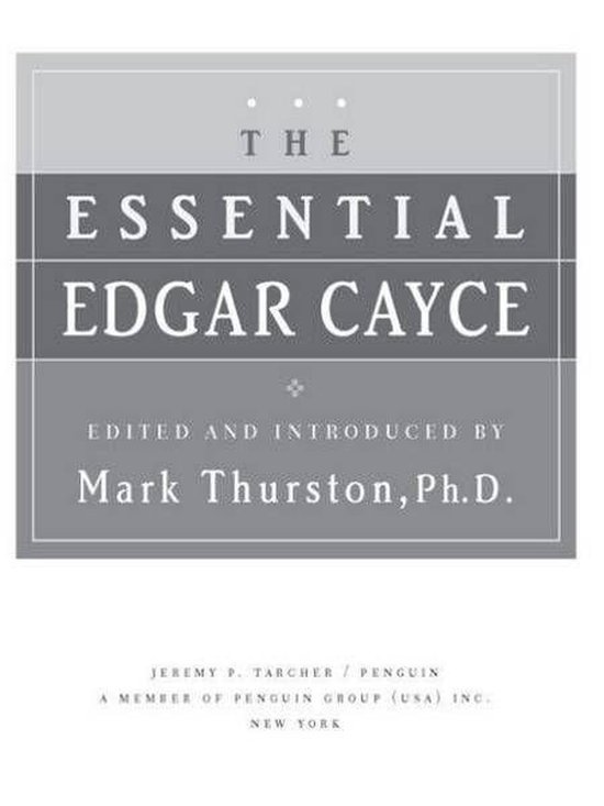 The Essential Edgar Cayce - cover