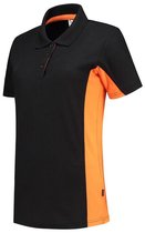 Tricorp poloshirt bi-color dames - 202003 - zwart / oranje - maat XXL