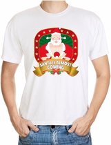 Foute kerst shirt wit - player Kerstman - Santa is almost coming - voor heren S