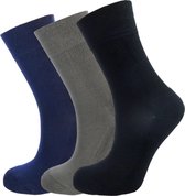 Bamboe sokken - 3 paar - zwart, grijs en navy blauw - Maat 42 - 46