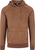 ACTIE Urban Classics Imitation Suede Hoody Toffee Maat:XXL