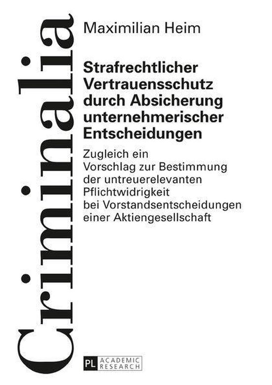 Criminalia 60 - Strafrechtlicher Vertrauensschutz durch Absi ... - cover