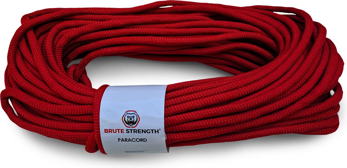 Paracord - Touw - 6 mm - 40 meter - Rood- 400 kg trekkracht