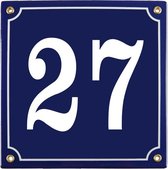 Emaille huisnummer blauw nr. 27