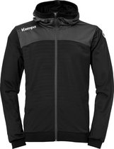 Kempa Emotion 2.0 Hooded  Sportjas - Maat 152  - Unisex - zwart/grijs