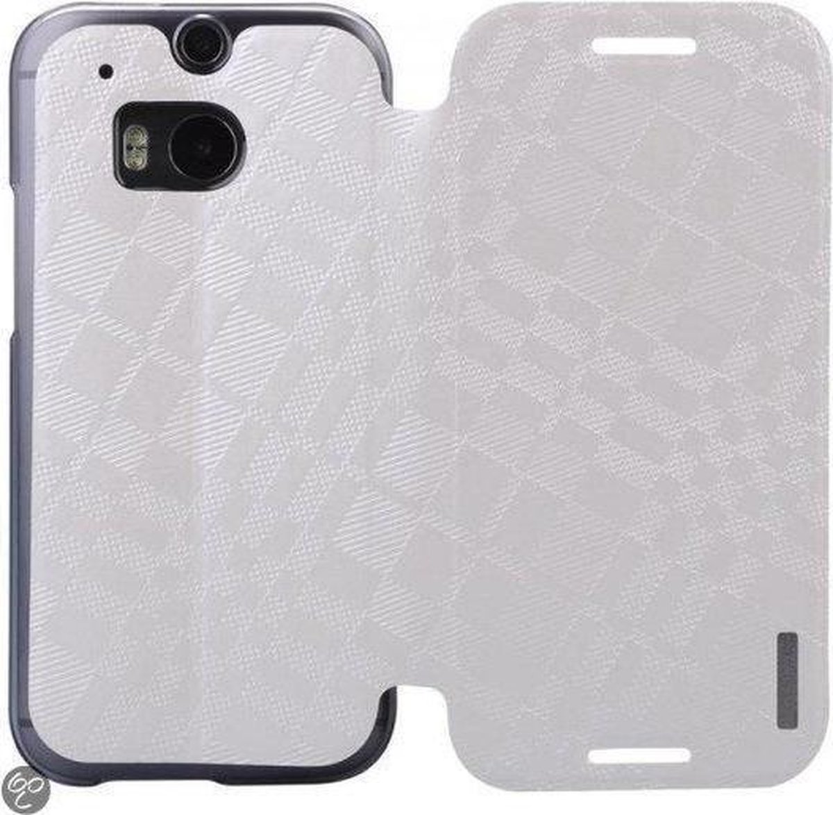 Baseus Premium PU Leren Flip Case HTC One M8 Luxe Cover Infinity White Wit