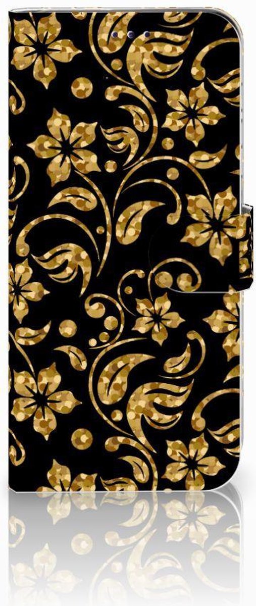 Samsung Galaxy A50 Hoesje Gouden Bloemen