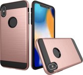 Luxe Xtreme Stevige Shockproof Case | Apple iPhone X | Apple iPhone XS | Hoogwaardig TPU Siliconen - Hard PC Hoesje | Back Cover | Roze | Geborsteld