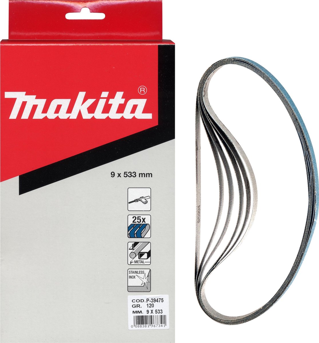 Makita schuurband K100 9x533mm Blue P-39469 (25st)