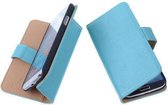 PU Leder Turquoise Hoesje Huawei Ascend Y320 Book/Wallet Case/Cover