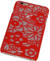 Apple iPhone 6 Plus Hardcase Lotus Rood - Back Cover Case Bumper Hoesje