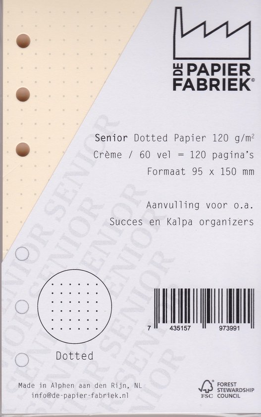 Succes, Kalpa Senior Dotted 120g/m² Cremè Notitiepapier - 120 vel = 240 pagina's